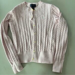 Polo by Ralph Lauren Light Pink Cable Cardigan